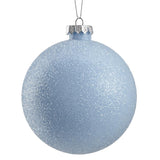 4" Glittered Soft Blue Ornament