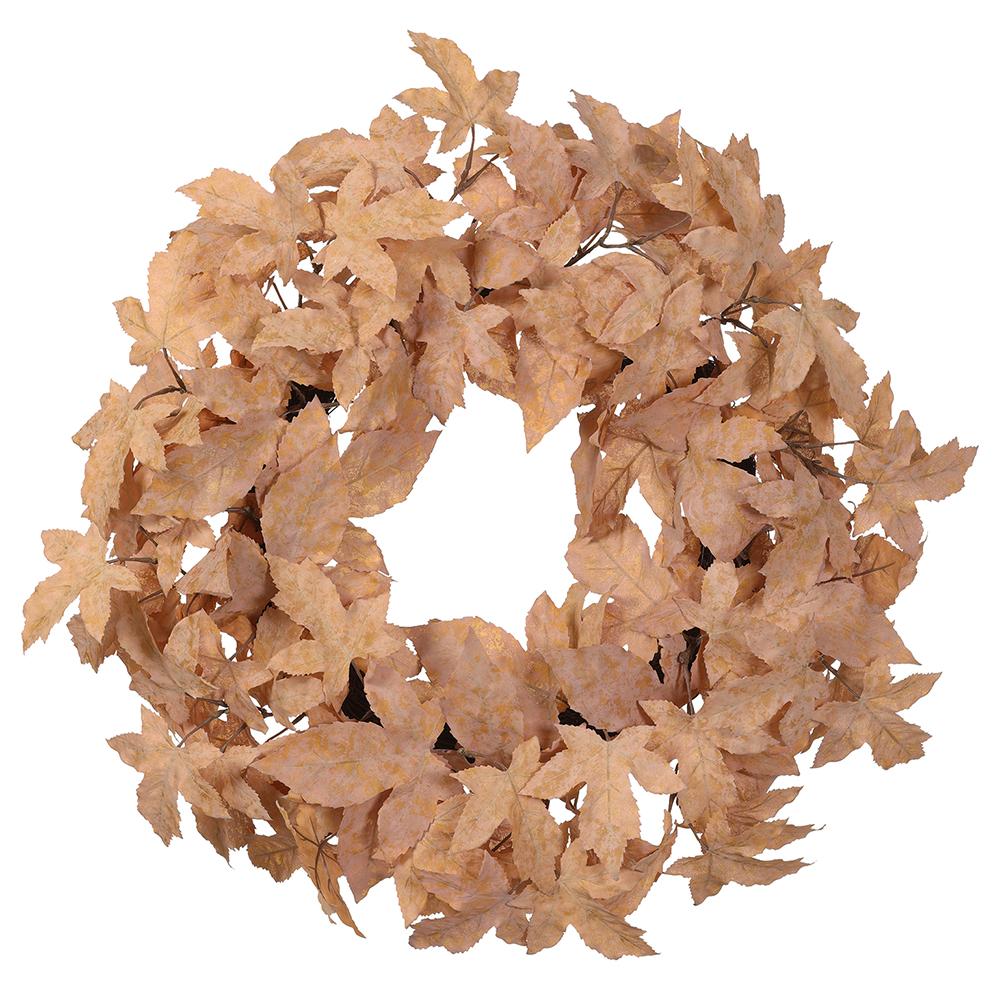 24" Tan Maple Leaf Wreath