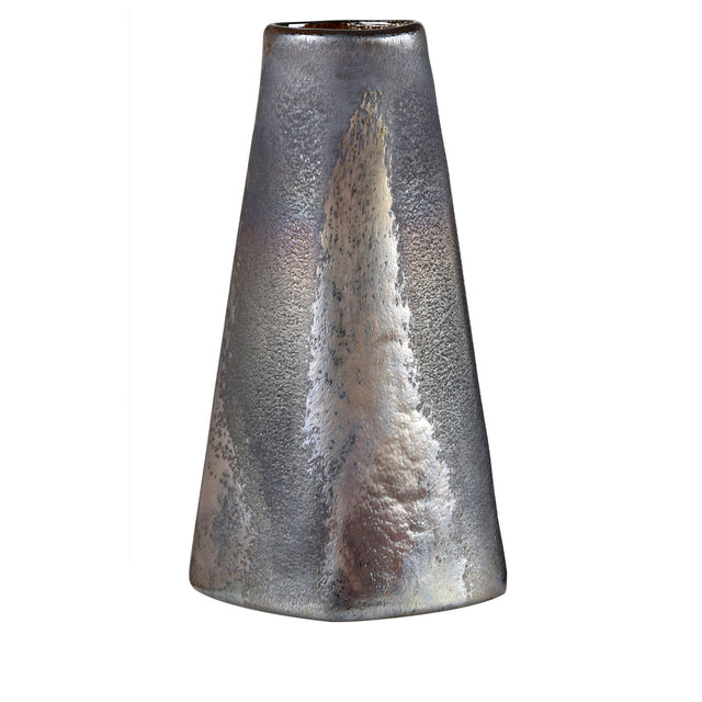 Wickham Large Tapered Vase  Dia.7.5 x 14",Glass  Textured Bronze Finish