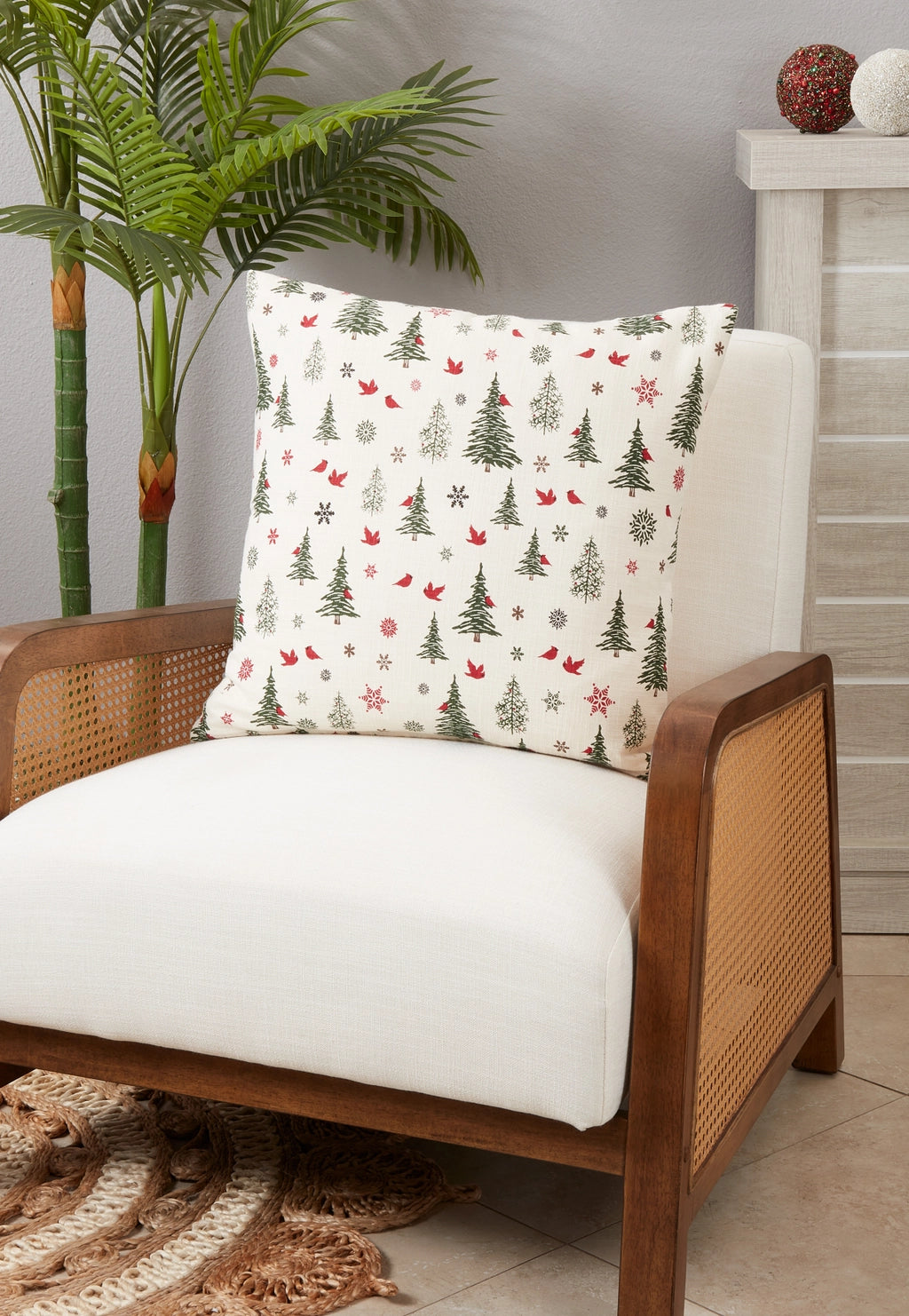 Ivory Christmas Tree Pillow- 2 Sizes