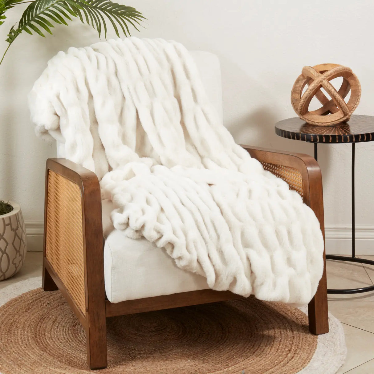 Cuddle Corner Faux Rabbit Fur Throw