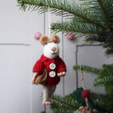 Handmade Felt Charlie Mouse Hanging Decoration