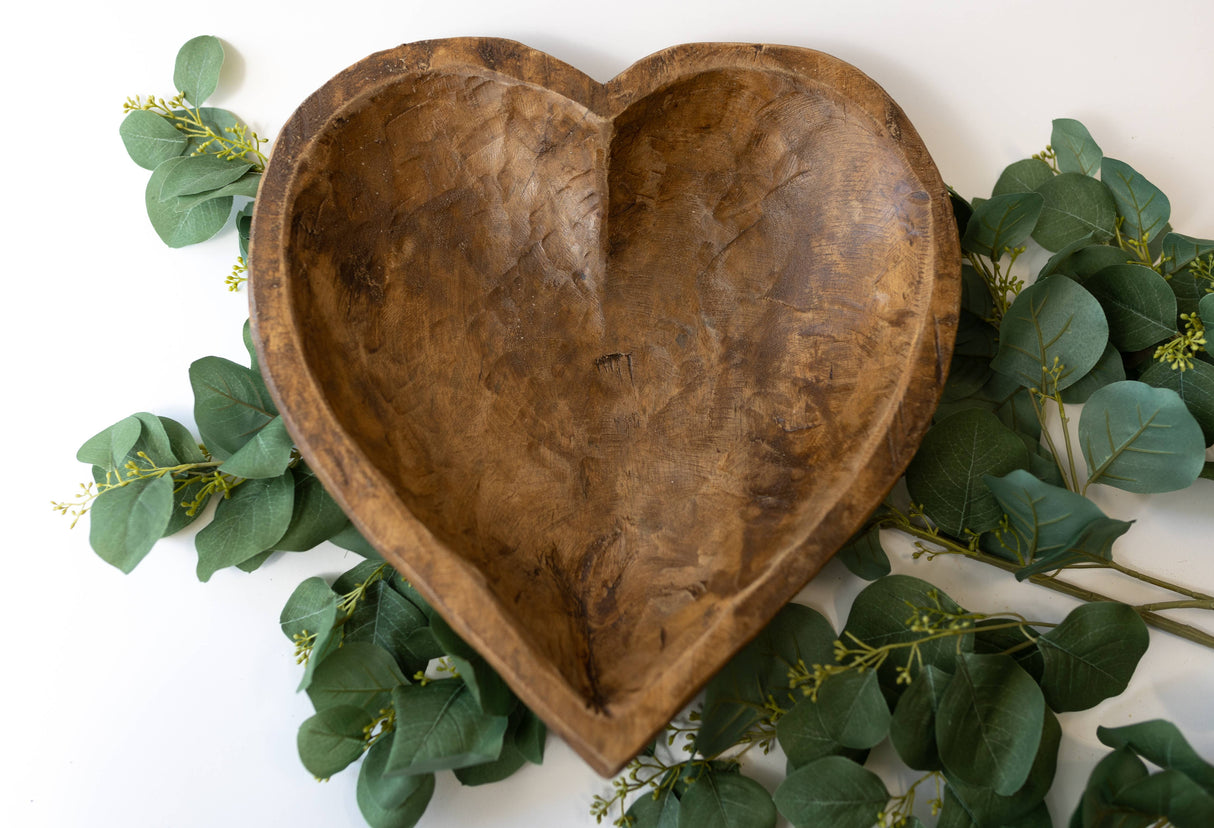 Large Wood Heart Bowl: Natural