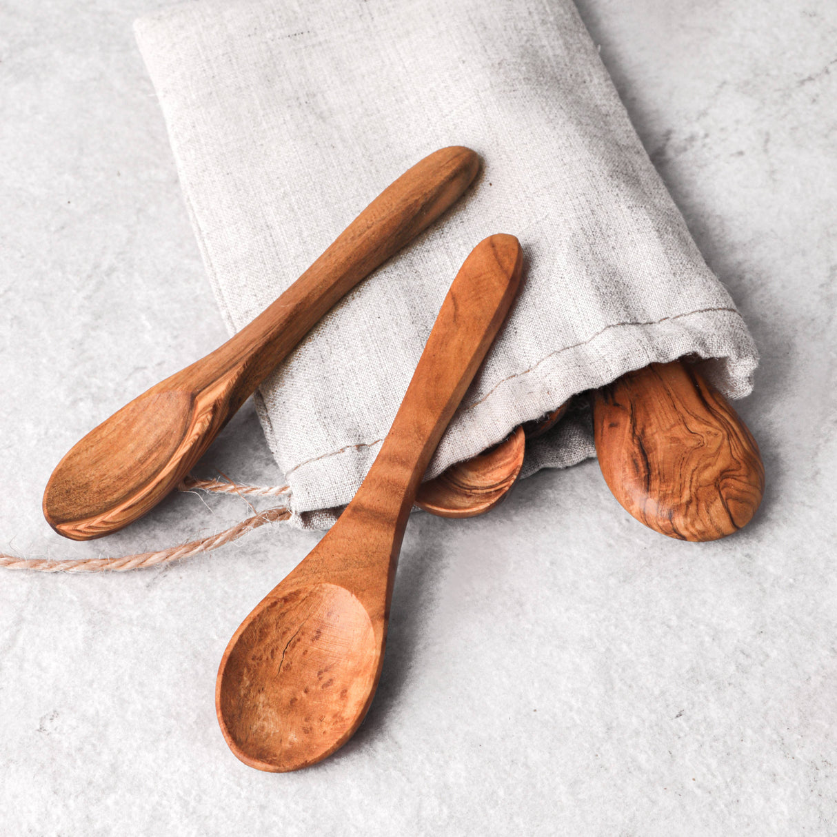 Mini Olive Wood Handmade Spice Spoon