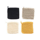 Cotton Crocheted Pot Holder, 4 Colors