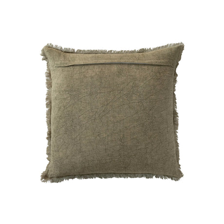 Olive Square Stonewashed Linen Pillow