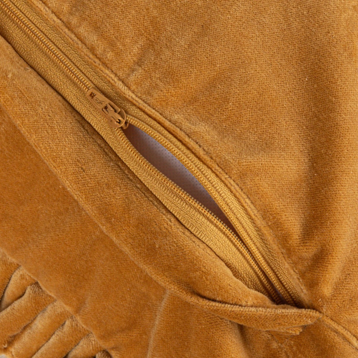 Mustard Square Cotton Velvet Pillow