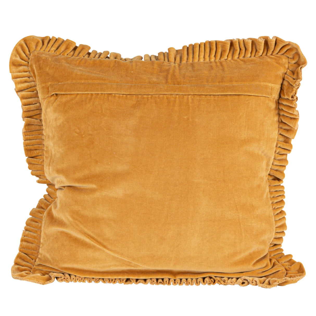 Mustard Square Cotton Velvet Pillow
