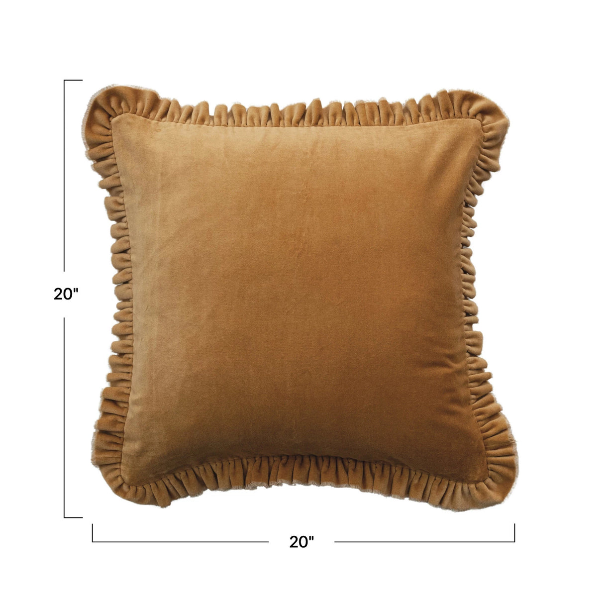 Mustard Square Cotton Velvet Pillow