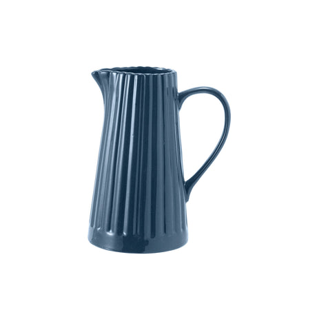 40 oz. Stoneware Ribbed Pitcher, Reactive Glaze, Blue (Each One Will Vary)