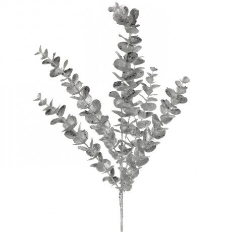Silver Gliiter Eucalyptus Spray