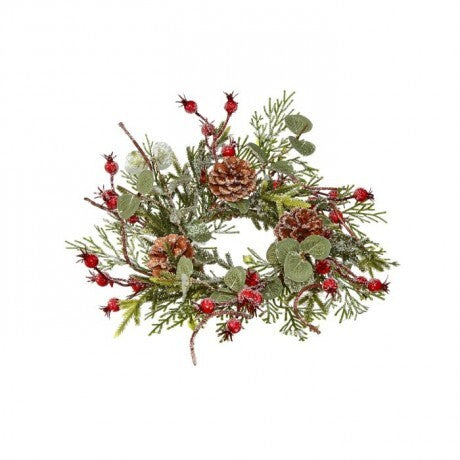 Frost Mixed Greens Candle Ring
