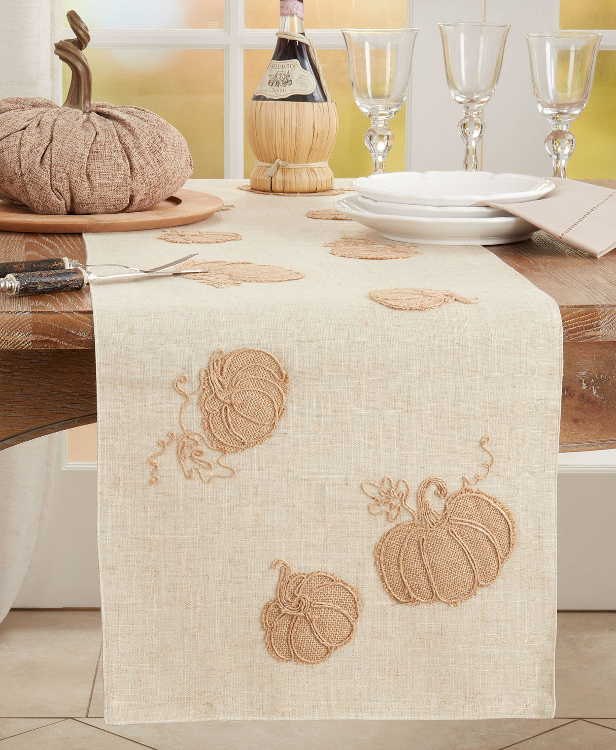 Natural Pumpkins Table Runner