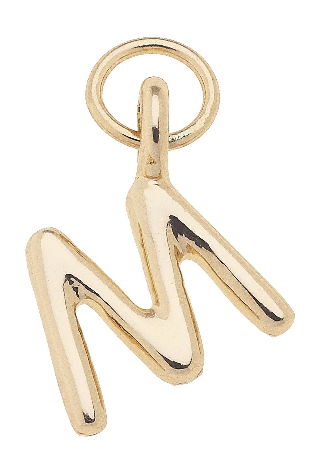 J Mini Initial Charm in Shiny Gold