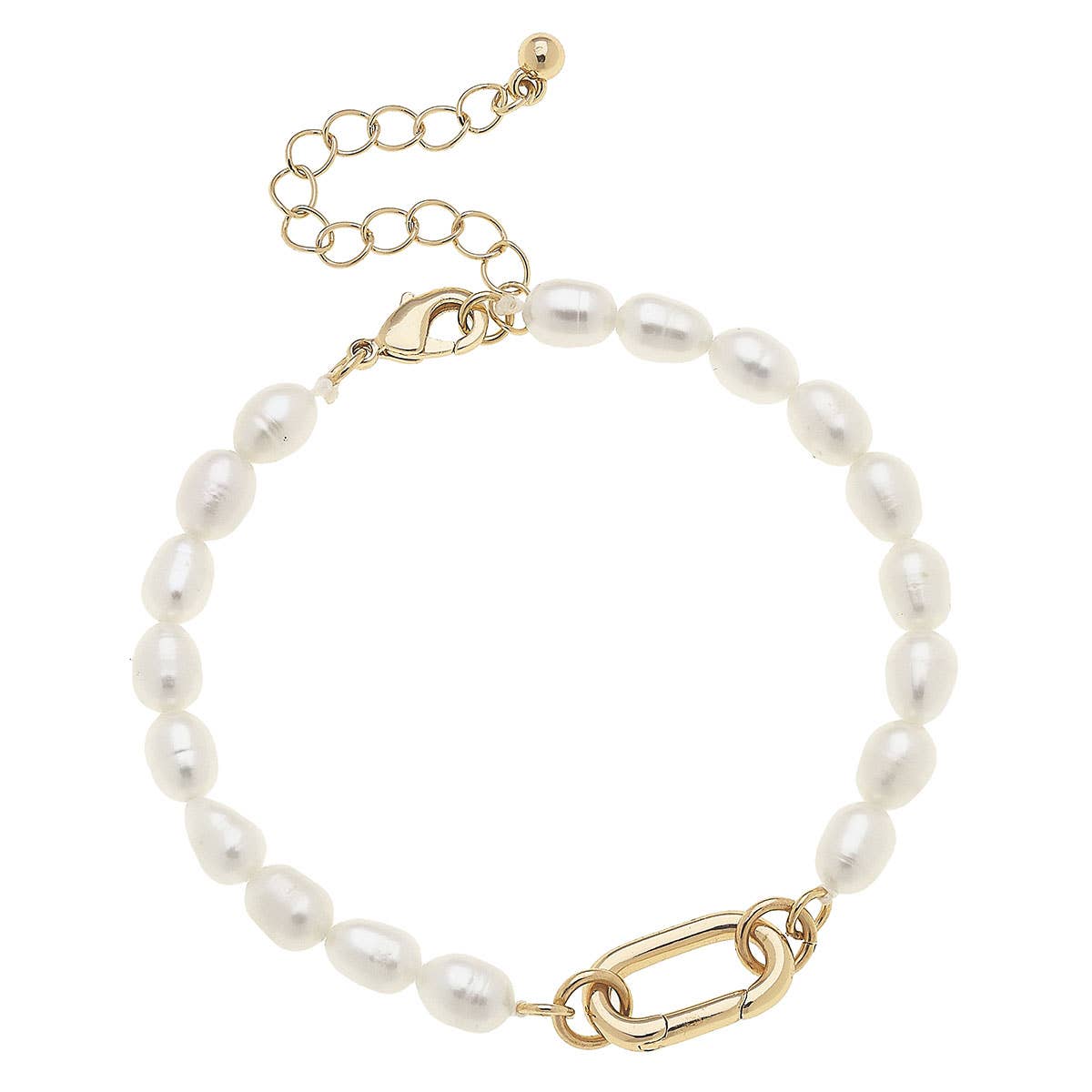 Piper Freshwater Pearl Charm Bracelet Base in Ivory