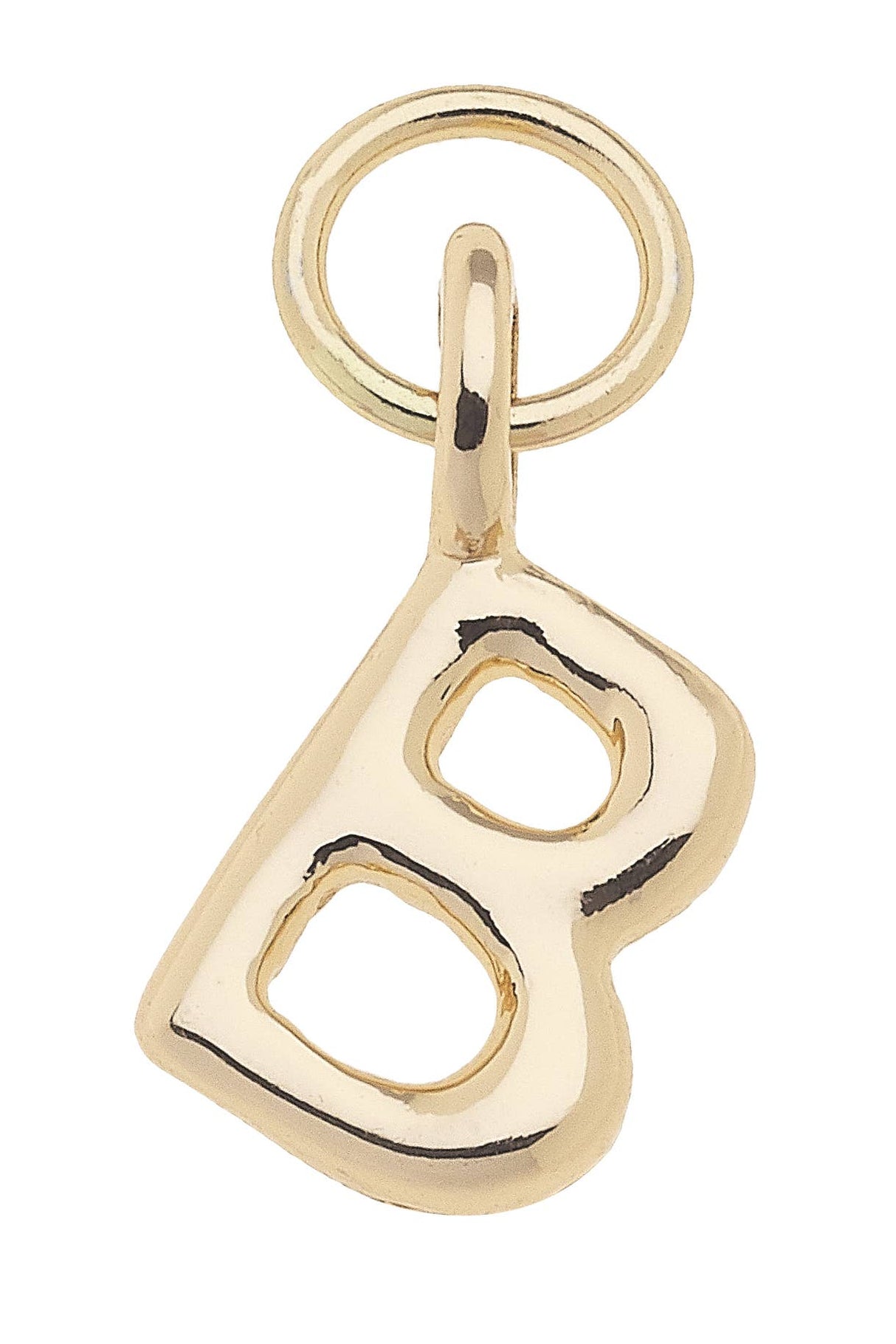 J Mini Initial Charm in Shiny Gold