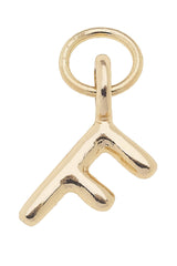 J Mini Initial Charm in Shiny Gold