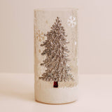 Silver Tree Lighted Pillar