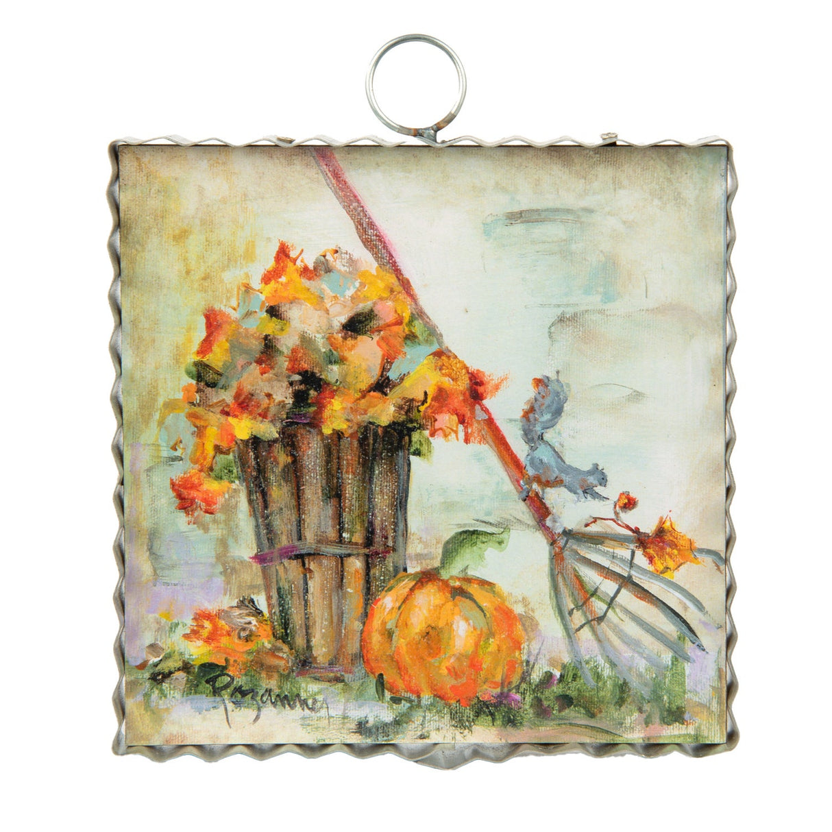 Squirrel In The Leaves Mini Art
