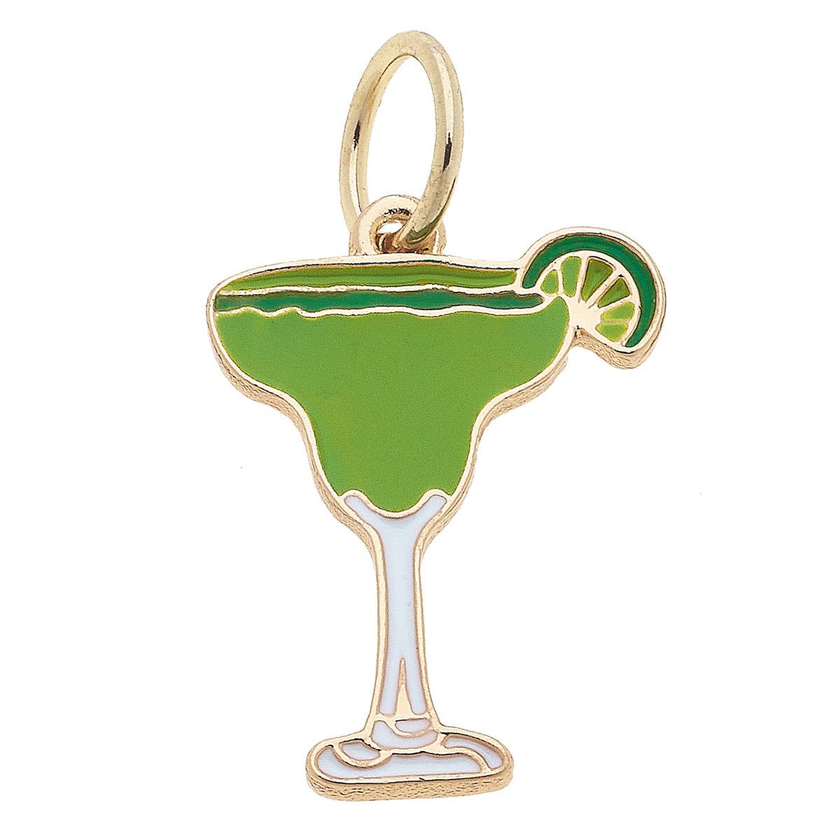 Margarita Enamel Drink Charm in Green