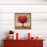 Vintage Valentine Tree Wood Art