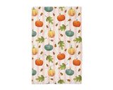 Fall Pink Stripe Blue Pumpkin Tea Towel