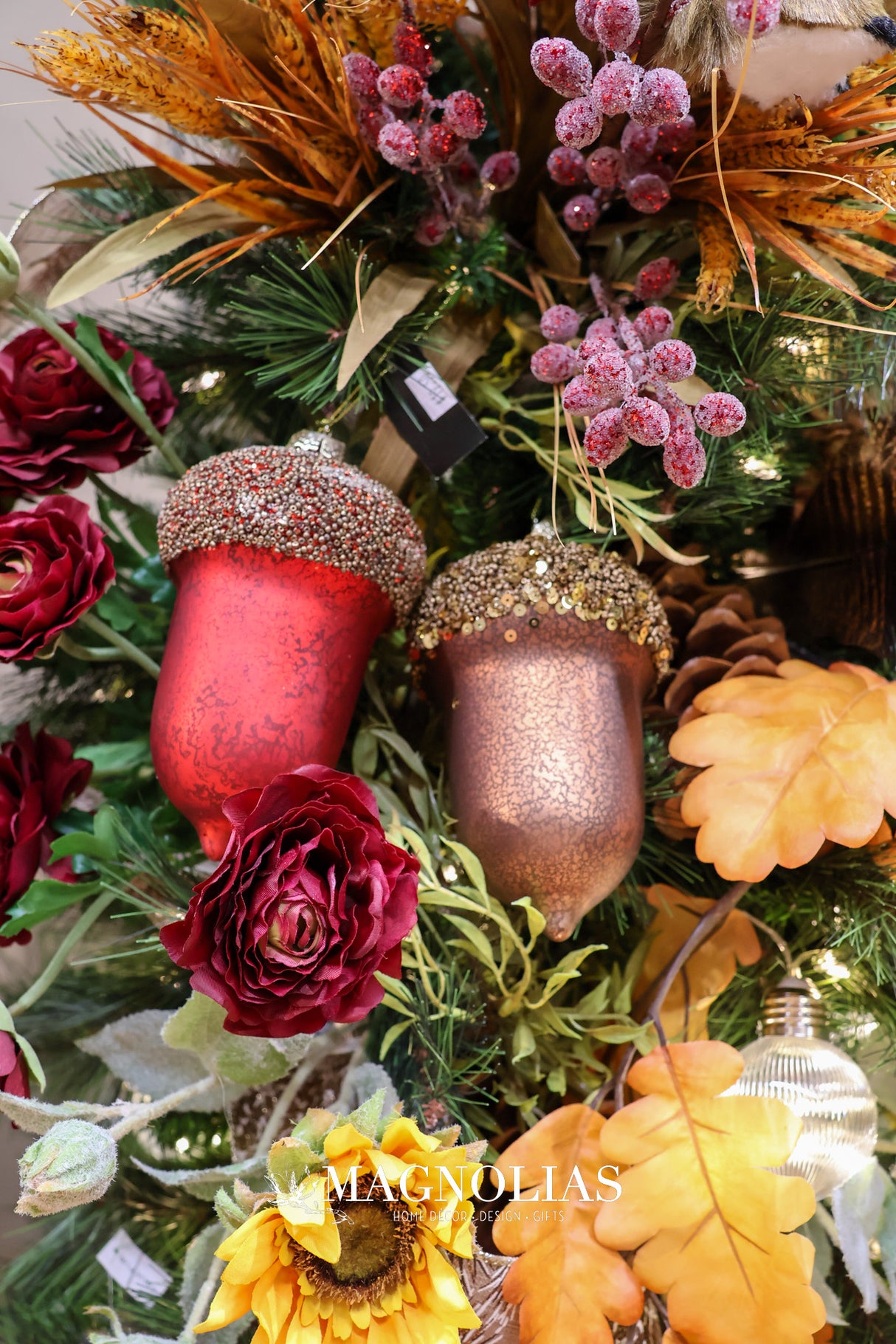 Brown Mercury Glass Acorn Ornament
