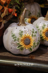 Resin Sunflower Pumpkin - 2 Sizes