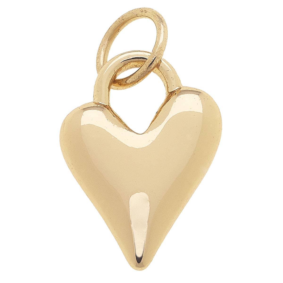 Puffy Heart Charm in Shiny Gold