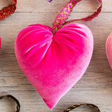 Hot Pink Handmade Velvet Heart