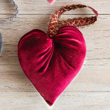 Burgundy Handmade Velvet Heart