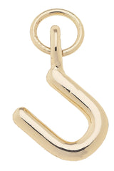 J Mini Initial Charm in Shiny Gold