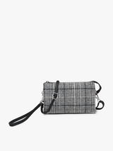 Riley Gray/Black Plaid Crossbody Purse