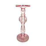 13" Pink Glass Candleholder