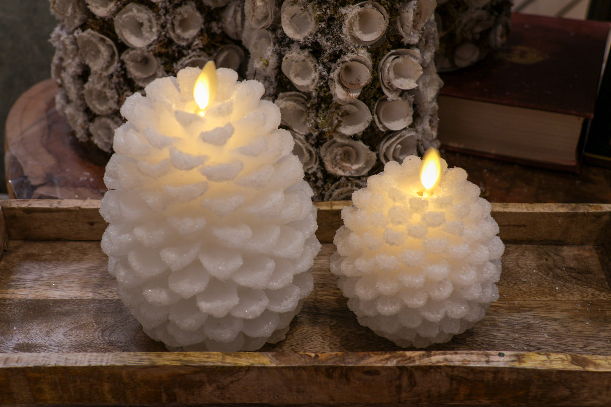 4.5" Snowy Pinecone Wax Candle