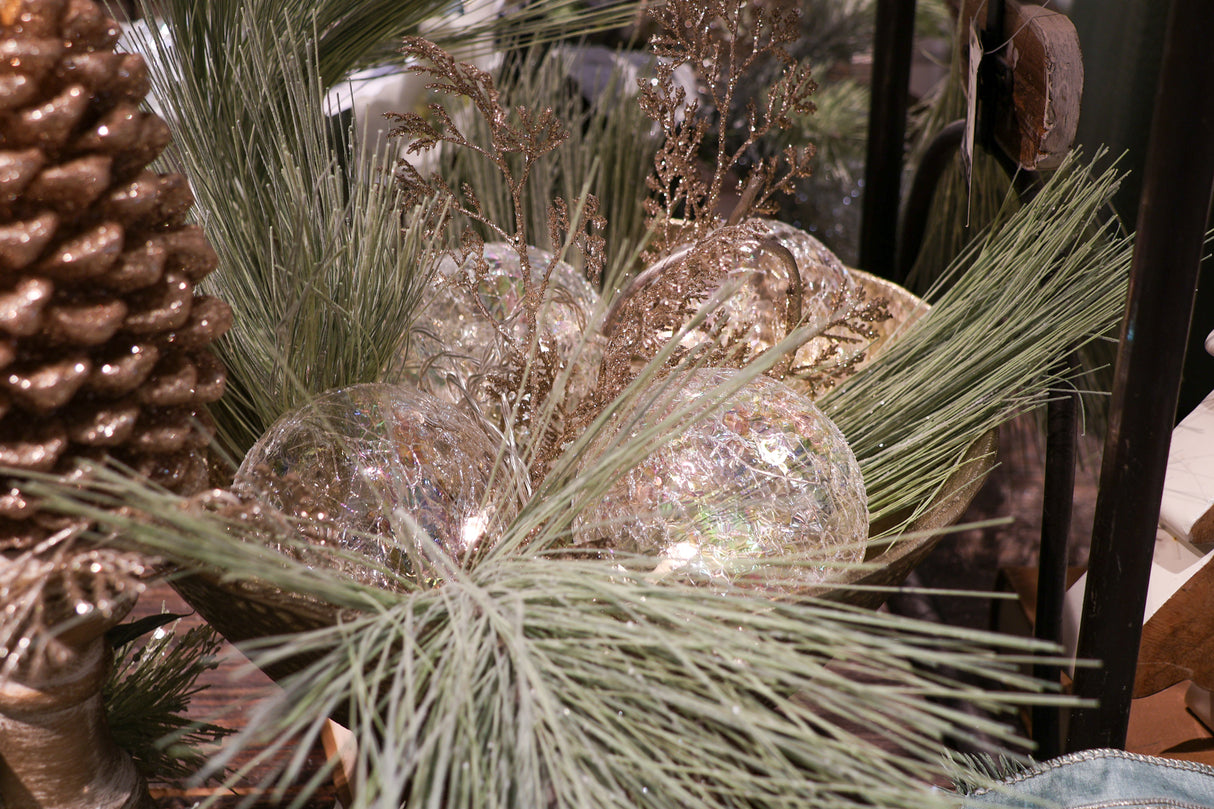 Clear LED Glass Ornament Garland