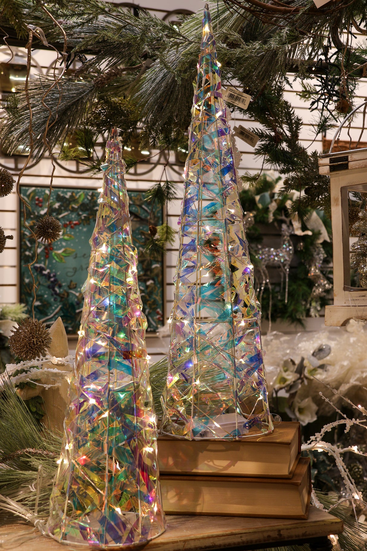 Glacial Blue LED Tree Set of 2