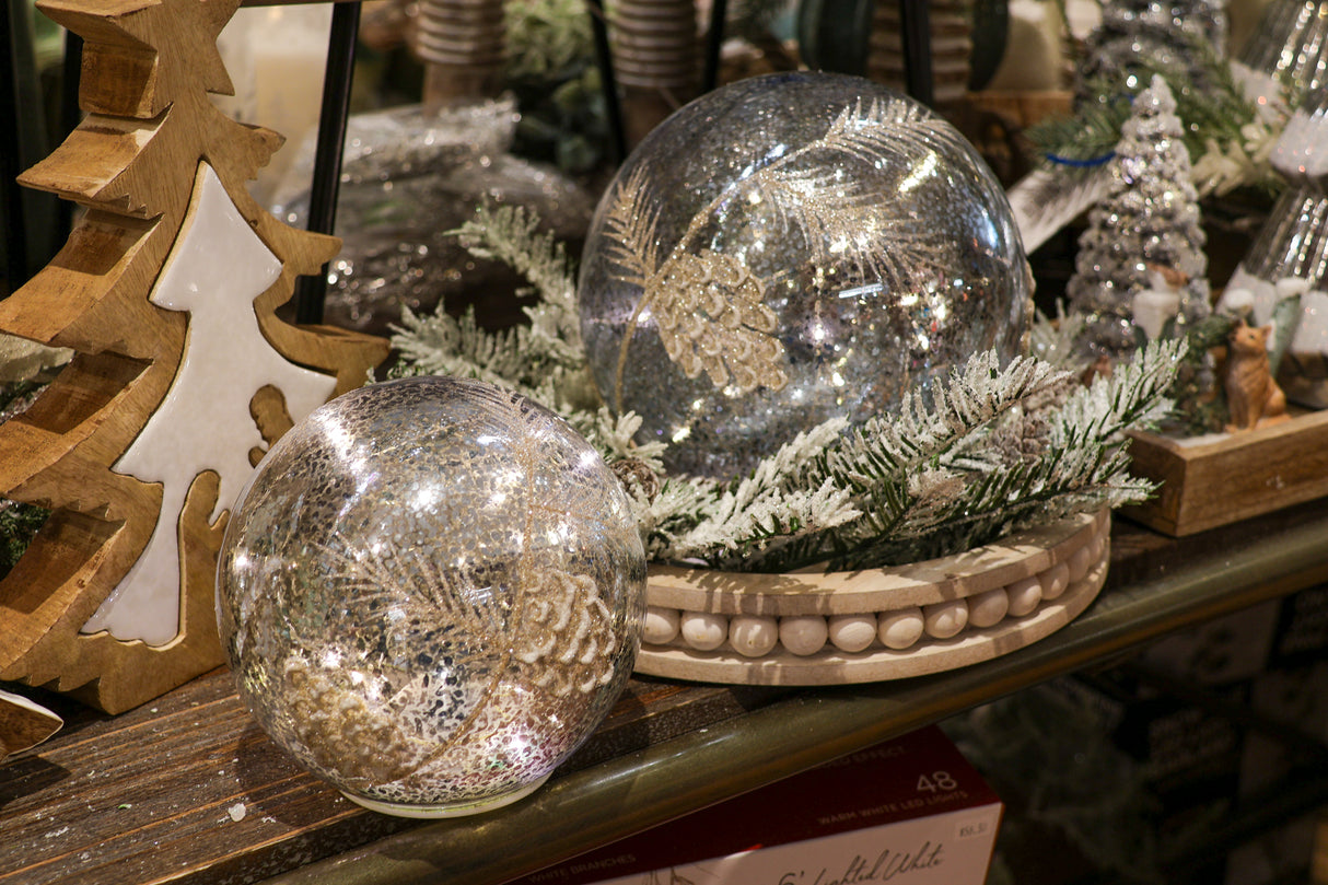 LED Pine Cone Globe Set of 2