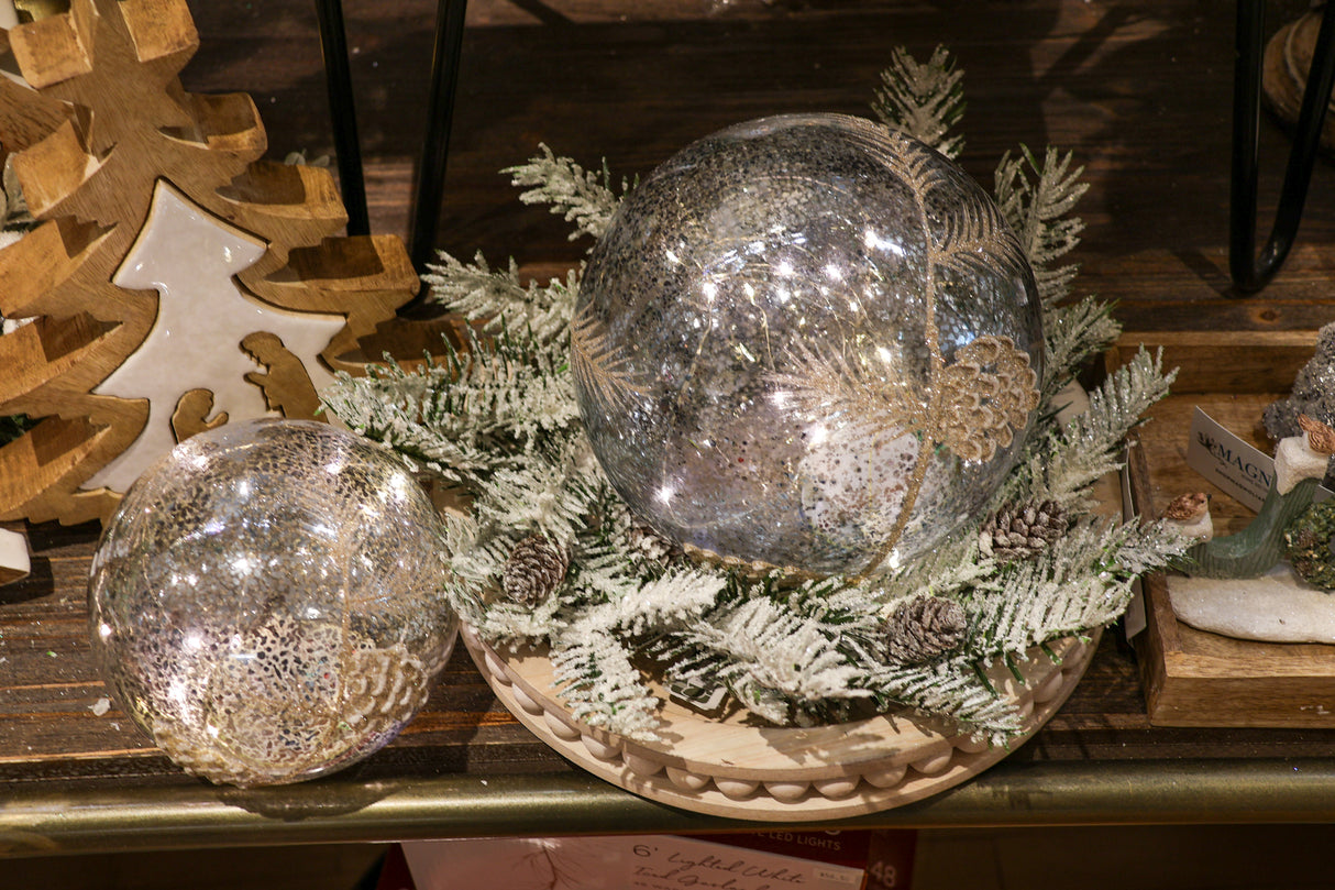 LED Pine Cone Globe Set of 2