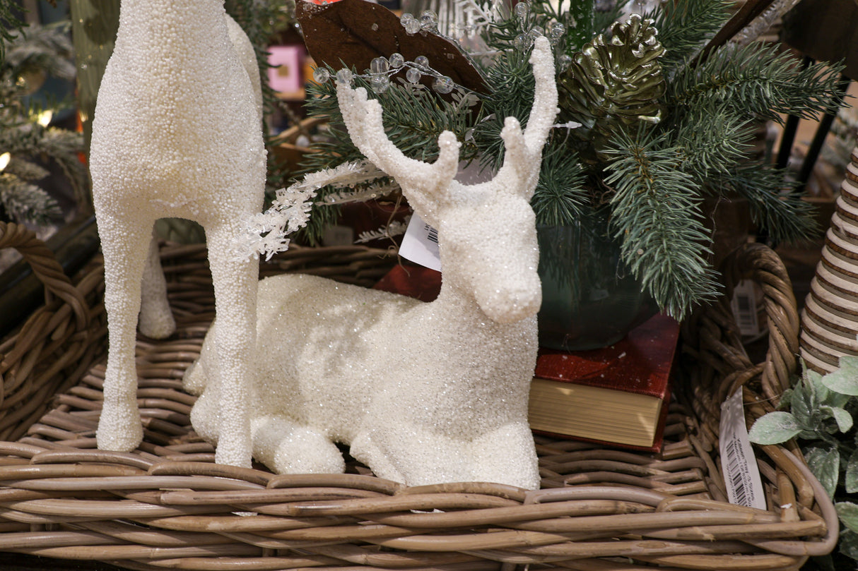 9" White Reindeer