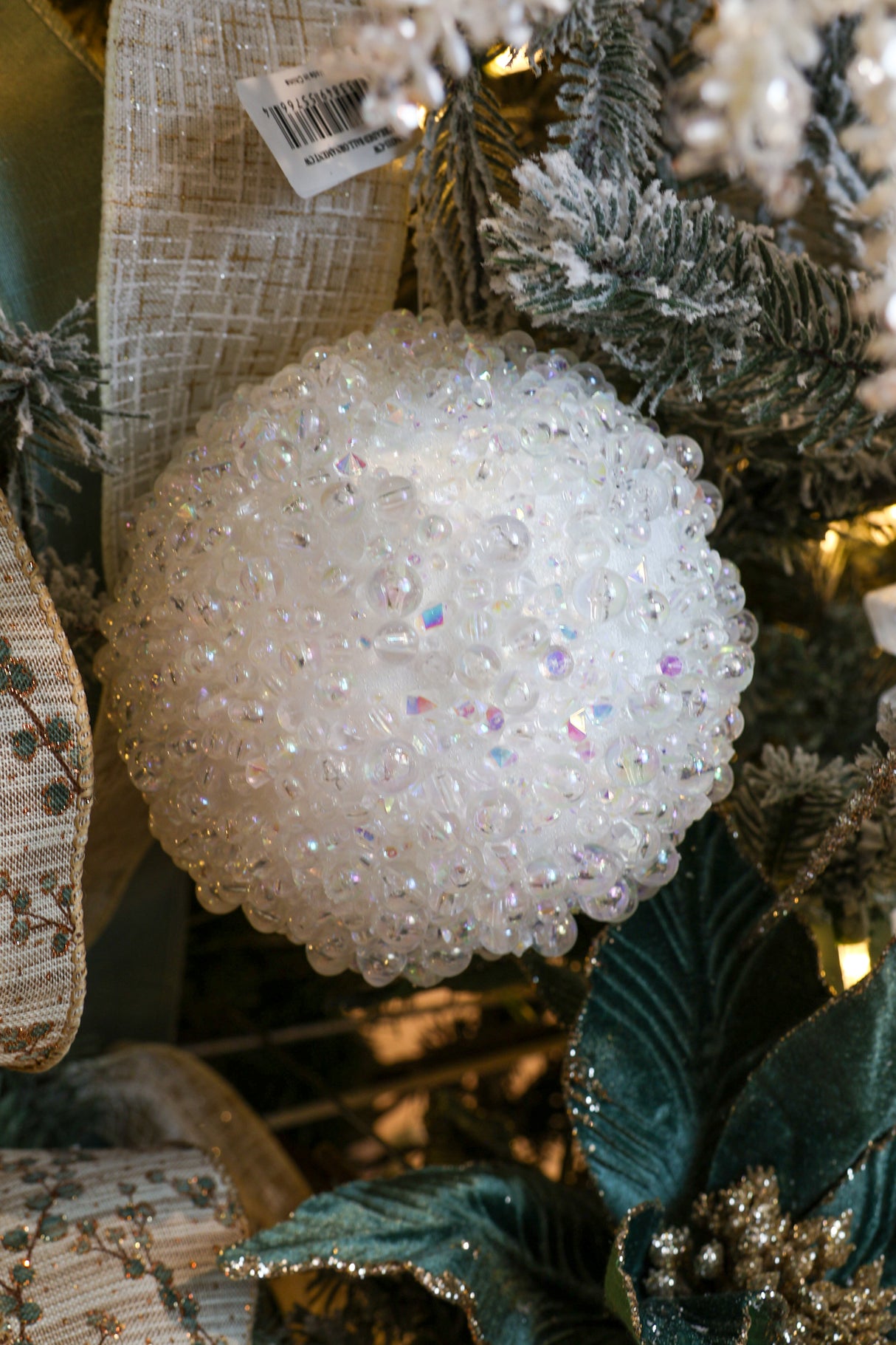 Snowball Beaded Ornament