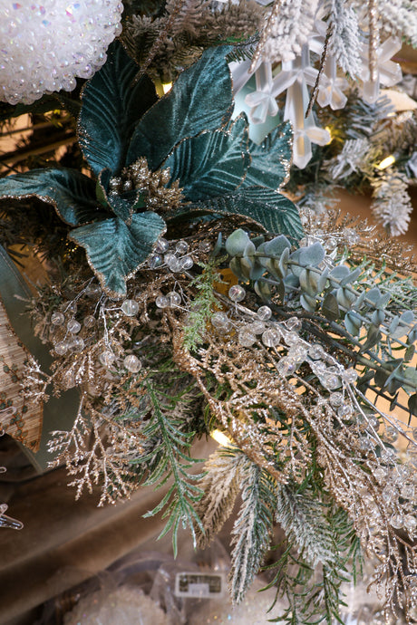 Glittering Gold Cedar Spray