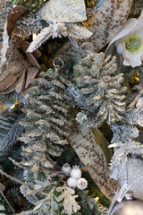 Small Platinum Iced Pinecone Ornament