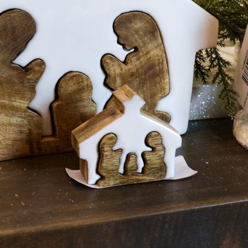 Mini Wood & Enamel Nativity Scene Puzzle