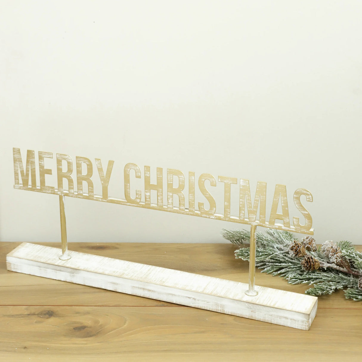 Gold Merry Christmas Raised Sign