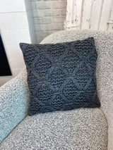 Woven Cotton Cable Knit Pillow