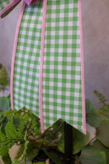 Gingham Bunny Tail Bow - 2 Colors