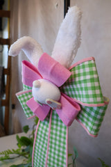 Gingham Bunny Tail Bow - 2 Colors