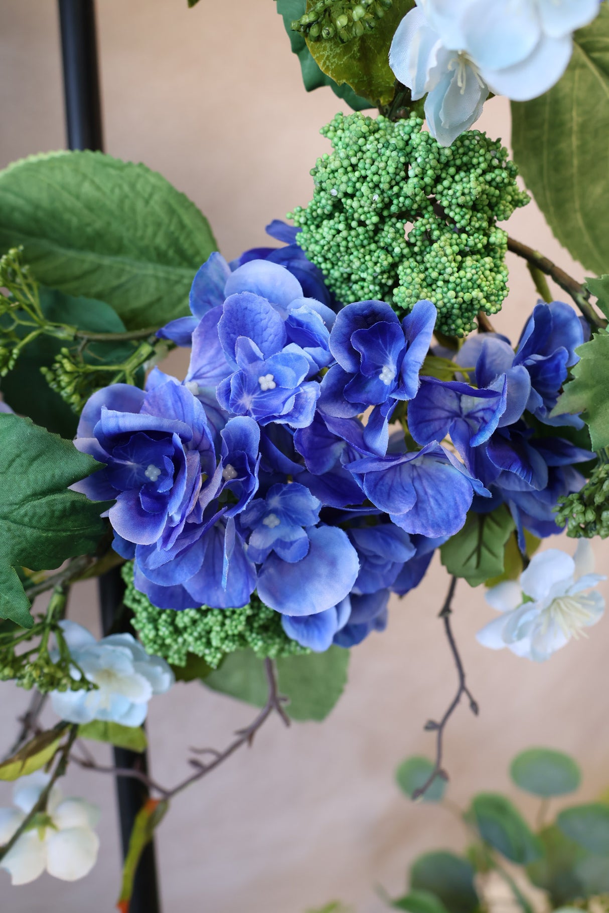 24" Blue Garden Hydrangea Wreath