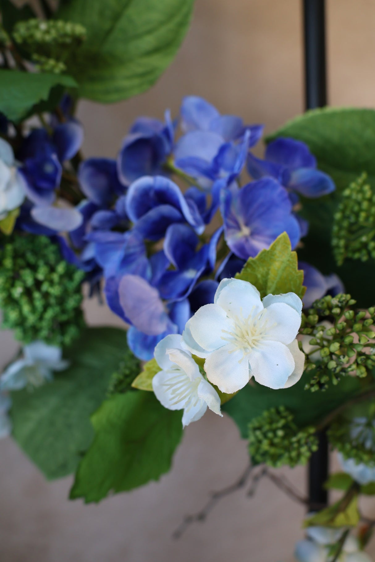 24" Blue Garden Hydrangea Wreath